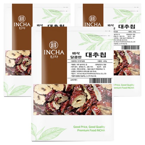 인차 바삭 달콤한 대추칩, 400g, 3개