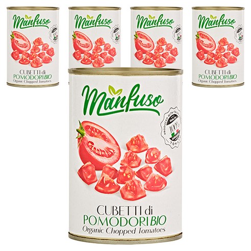 멘푸소 유기농 찹드 다이스드 토마토소스, 400g, 5개