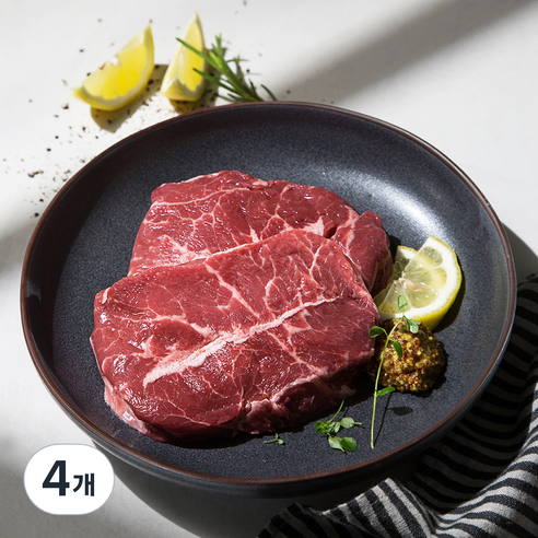 미국산 프라임 탑블레이드 부채살 스테이크 (냉장), 400g, 4개