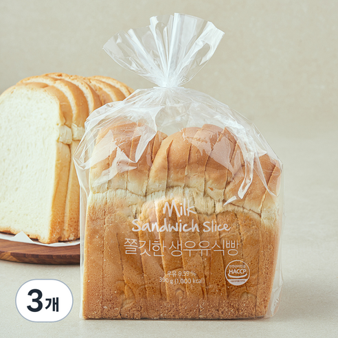 신라명과 쫄깃한 생우유 식빵, 390g, 3개