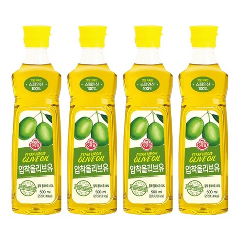 오뚜기 압착 올리브유, 500ml, 4개
