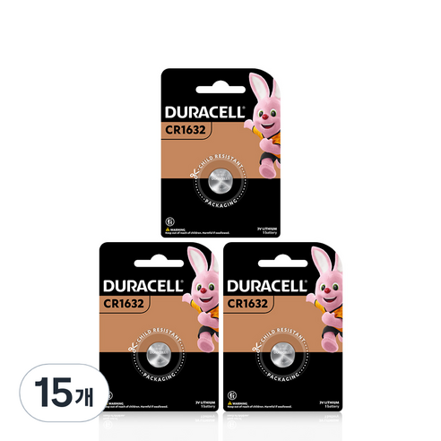 듀라셀 코인 리튬 건전지 CR1632, 1개입, 15개