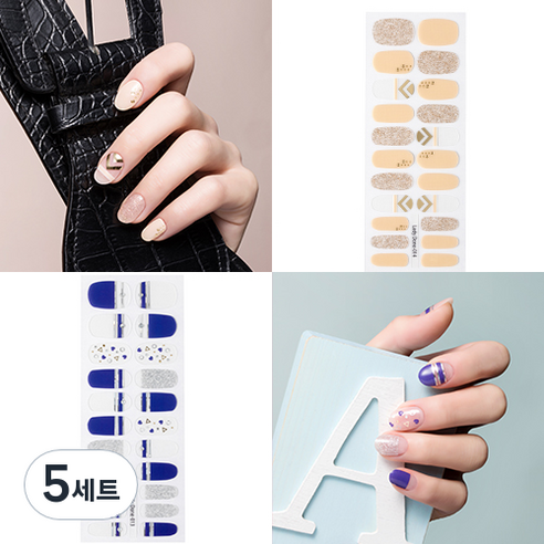레이디던 UV 젤 네일 스티커 + 미니파일, NO 013 + NO 014, 5세트