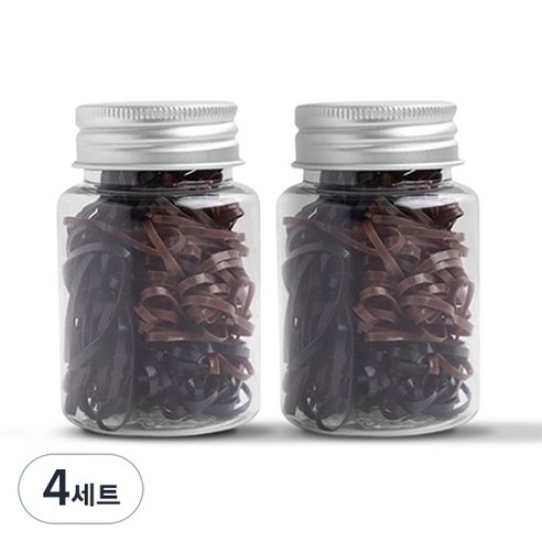 글로스앤글로우 간편보관 짱짱 헤어밴드 200p 세트, 블랙,브라운, 4세트