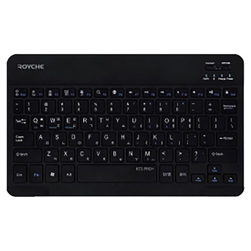 로이체 휴대용 충전식 블루투스 5.0 울트라 슬림 무선 텐키리스 키보드, 블랙, KT5 PRO+