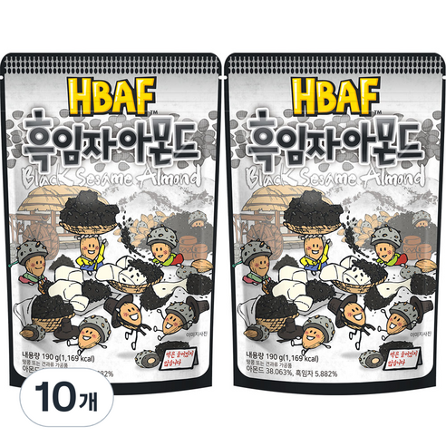 바프 흑임자 아몬드, 190g, 10개