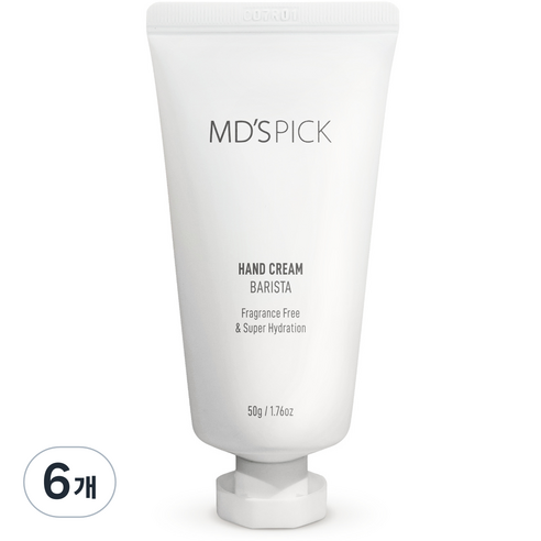 엠디스픽 바리스타 핸드크림 무향 50g, 6개
