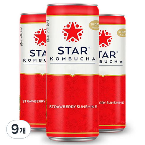 스타콤부차 스트로베리 선샤인, 250ml, 9개