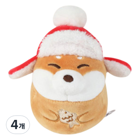 모찌타운 포켓형 양털모자 핫팩인형 붕어빵 시바 12cm, 4개