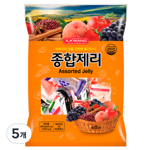 일광제과 종합 제리, 280g, 5개