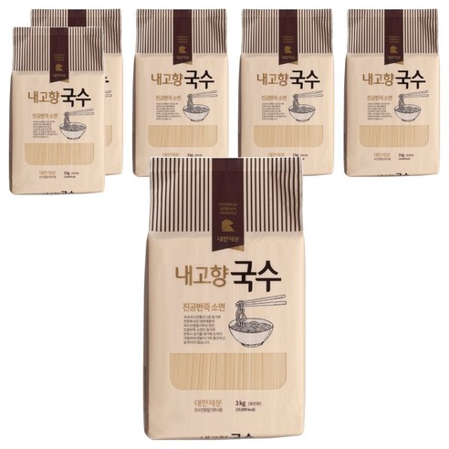 곰표 내고향국수 진공 소면, 3kg, 6개
