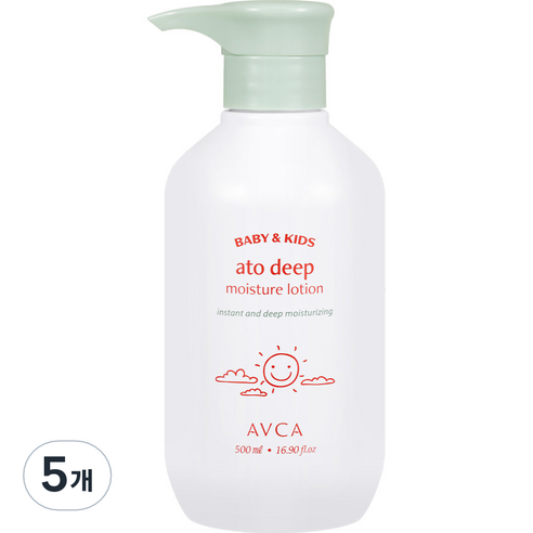 아브카 베이비 앤 키즈 아토 고보습 로션 무향, 500ml, 5개