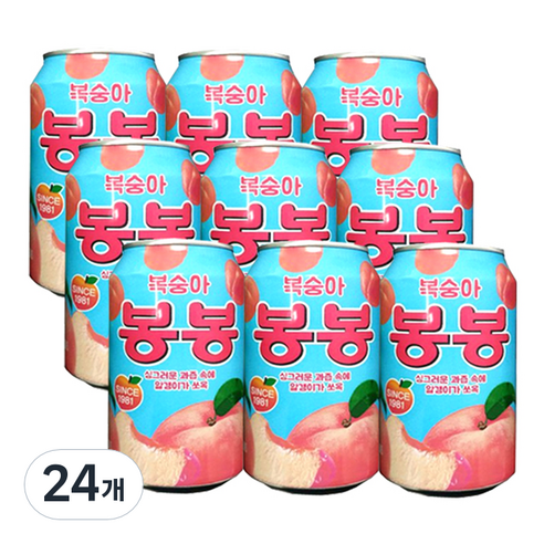해태htb 복숭아 봉봉 음료, 340ml, 24개