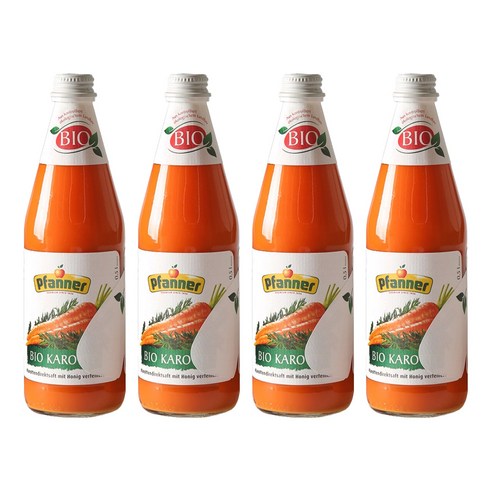 파너 유기농 착즙 당근주스, 4개, 500ml