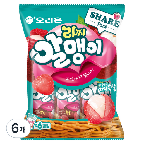 오리온 리찌알맹이 젤리 6개입