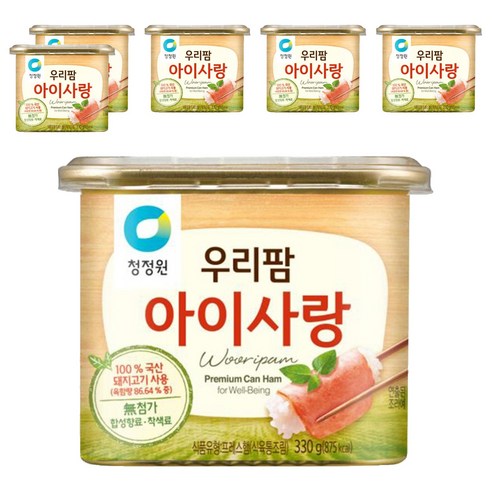 청정원 우리팜 아이사랑 햄통조림, 330g, 6개