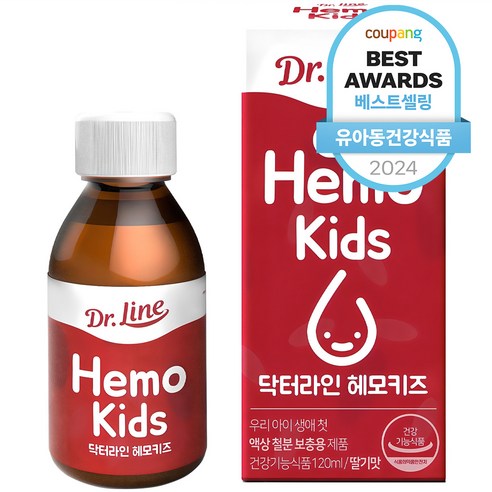 닥터라인 헤모키즈 맛있는 딸기맛 유아용 철분 보충제, 120ml, 1개