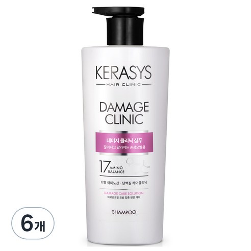 케라시스 데미지 클리닉 단백질 샴푸 플로럴 파우더 향, 600ml, 6개