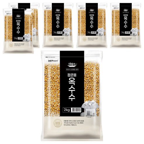 더담은 팝콘용 옥수수, 2kg, 6개
