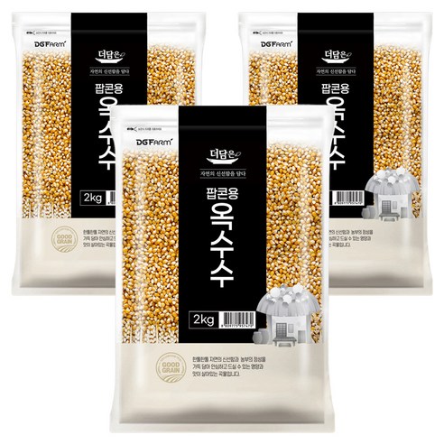 더담은 팝콘용 옥수수, 2kg, 3개