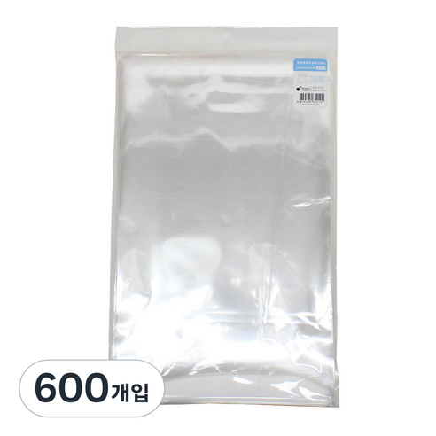 포포팬시 무지 접착 OPP 포장팩 12호, 투명, 600개입