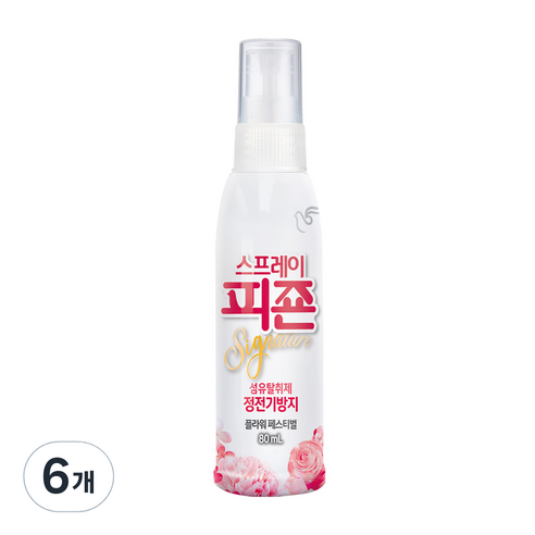 스프레이 피죤 섬유탈취제 강력탈취 시그니처, 80ml, 6개, 플라워 페스티벌향