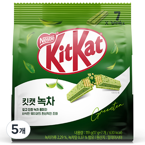 KitKat 녹차 과자, 119g, 5개