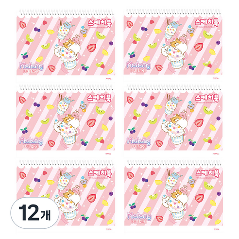 아이비스 3000 스케치북 CR 여 12235 말랑프렌즈, 25매, 12개