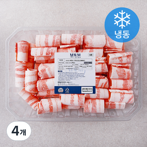 MAUM 독일산 뼈없는 대패삼겹살 돌돌말이 (냉동), 1kg, 4개