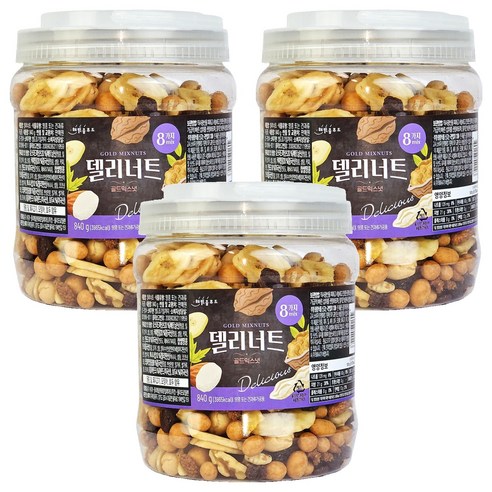 투데이넛 델리너트 믹스넛, 840g, 3개