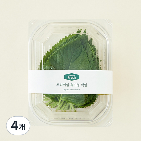 프리미엄 유기농 깻잎, 30g, 4개