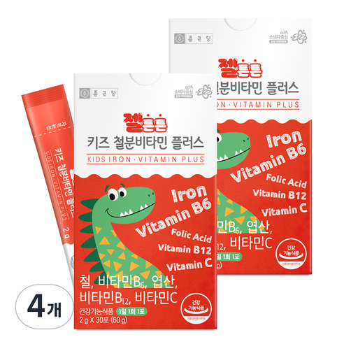 종근당 젤튼튼 키즈 철분 비타민 플러스 30p, 60g, 4개