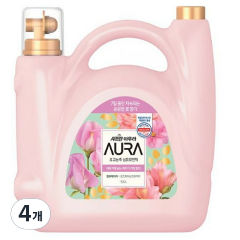 아우라 초고농축 섬유유연제 윌 유 메리 미, 5.5L, 4개