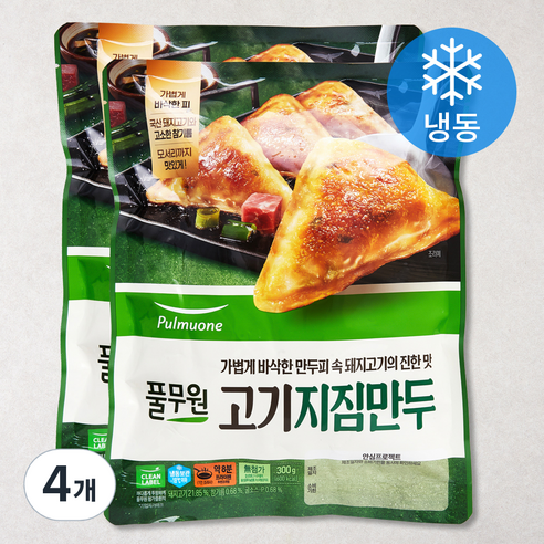 풀무원 고기지짐 만두 (냉동), 300g, 4개