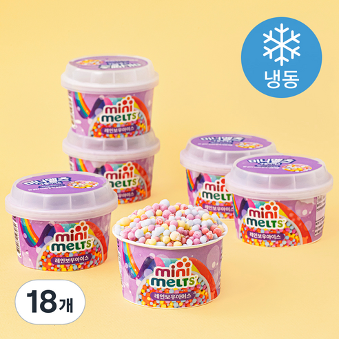 미니멜츠 레인보우아이스 구슬아이스크림 (냉동), 50g, 6개입, 3개