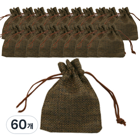 컬러 마소재 포장 주머니 중, 진브라운, 60개