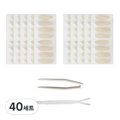 다크니스 레이스 쌍꺼풀 테이프 둥근형 80회분, 베이지, 40세트