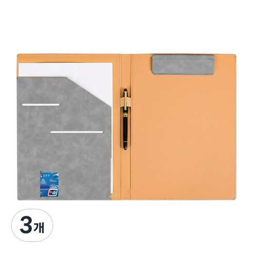 알로데 프리미엄 A4 마그넷 클립보드, TYPE 04 그레이 기본, 3개