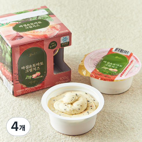 바질 & 토마토 크림치즈, 50g, 4개, 2개입