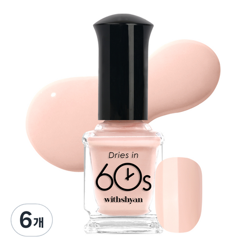 위드샨 60초 매니큐어 9ml, M132 피치머랭, 6개