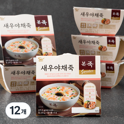본죽 새우야채죽 (냉장), 271.5g, 12개