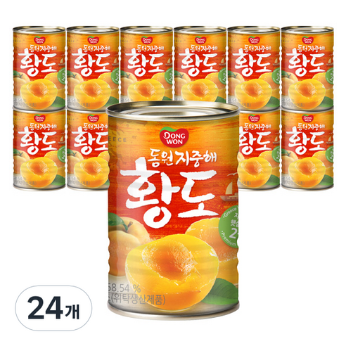동원 지중해 황도 통조림, 410g, 24개