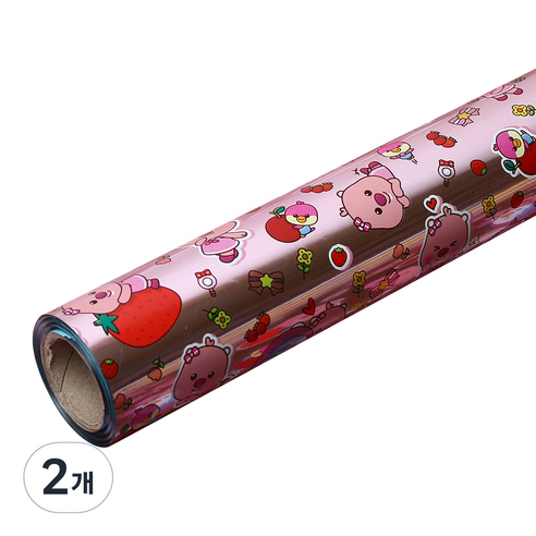 위드 뽀로로 증착롤 포장지 중 37.5cm x 12m, 핑크, 2개