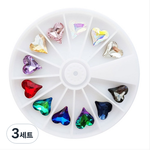 NAILROOM 네일 파츠 no 338 글라스물방울스톤세트, 3세트, no.329 글라스하트스톤세트