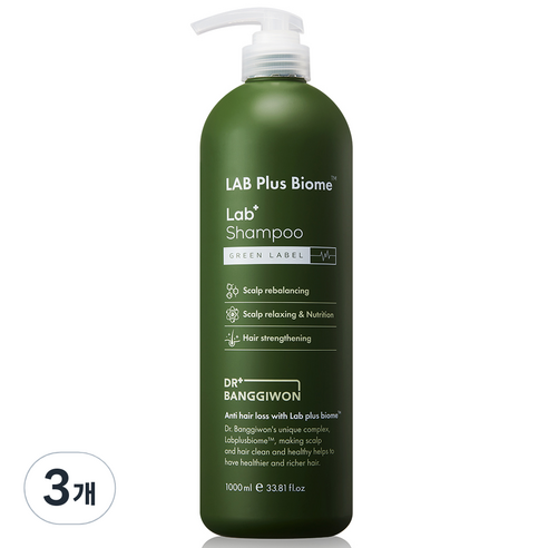 닥터방기원 랩플러스 바이옴 탈모샴푸 그린라벨, 3개, 1000ml