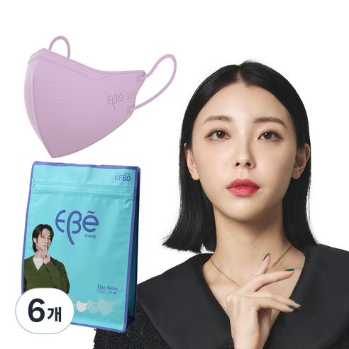 이비에 더세로 마스크 중형 KF80, 30개입, 6개, 퍼플