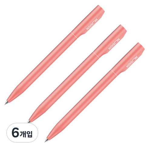 누사인 ABS 트위스트 볼펜 0.5mm NS552, 로즈핑크, 6개입
