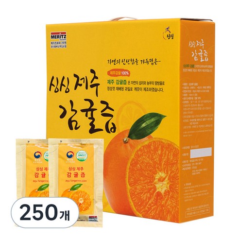 싱싱 제주 감귤즙, 100ml, 250개