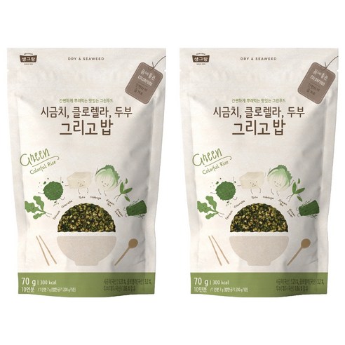 생그랑 시금치 클로렐라 두부 그리고 밥 후리가케, 70g, 2개