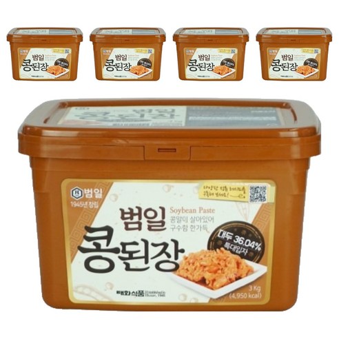 범일 콩된장 특대입자, 3kg, 5개